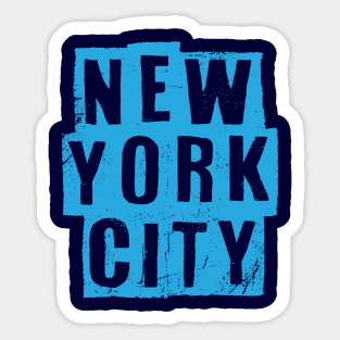 New York City - Vintage Light Blue Text Sticker